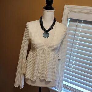 NWT Urban Outfitters Ivory White sheer knit Top Size Medium